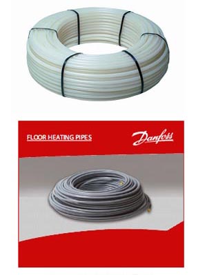 DANFOSS boru , borulu yerden ısıtma , sulu sistem döşemeden ısıtma , zemin ısıtma boruları