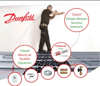 danfoss pe-rt boruların döşenmesi son derece pratik olup ısıtma gerektirmeden döşenebilir.